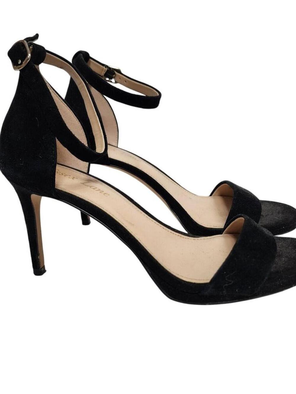 Essex Lane 6.5 Black Velour Stiletto Heels Shoes